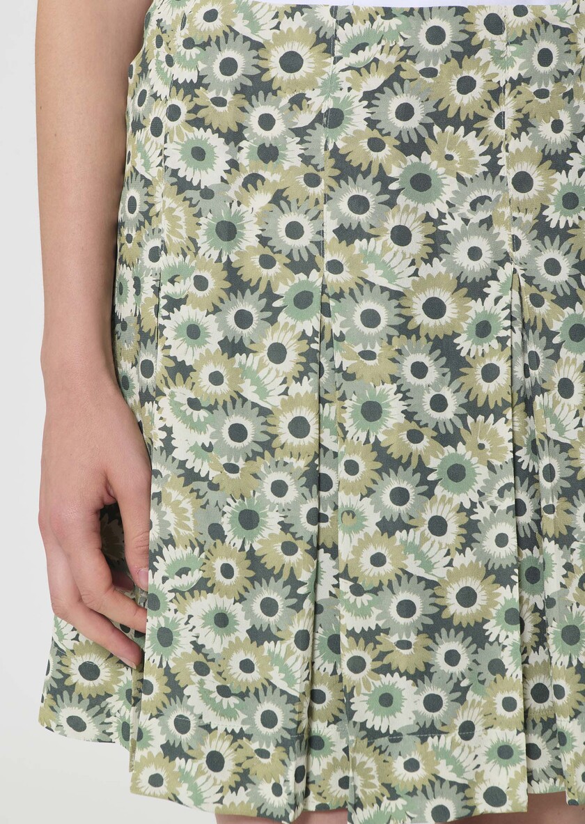 Justine Skirt green floral print Vert anglais TARA JARMON US
