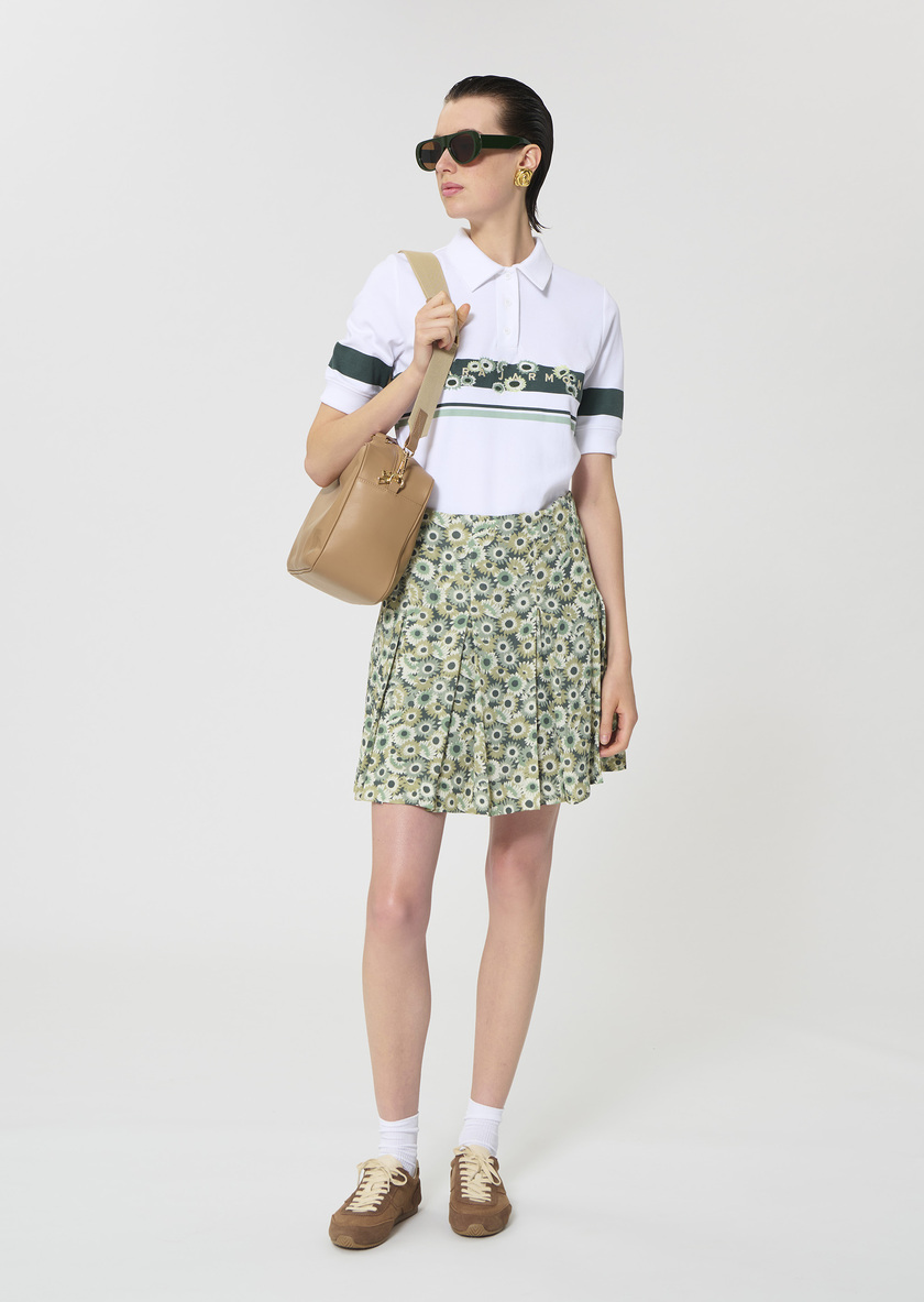 Justine Skirt green floral print Vert anglais TARA JARMON US