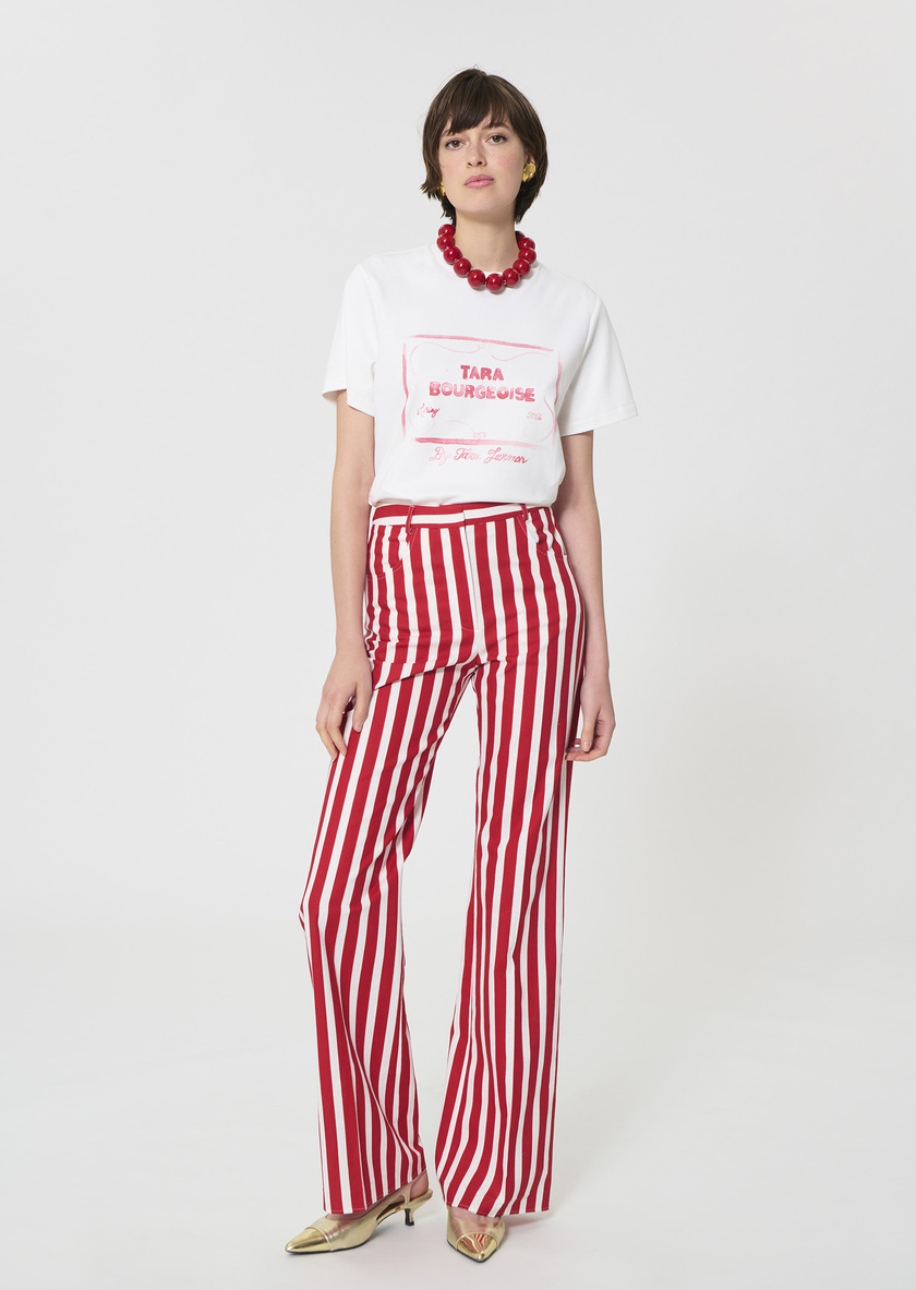 Tarabow T-shirt white printed cotton White TARA JARMON US