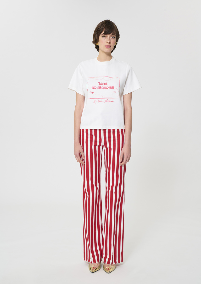Tarabow T-shirt white printed cotton White TARA JARMON US