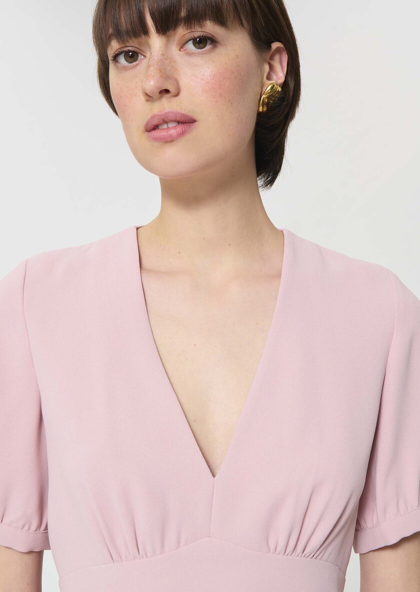 Top Tessa pale pink in fluid crepe Blush TARA JARMON US