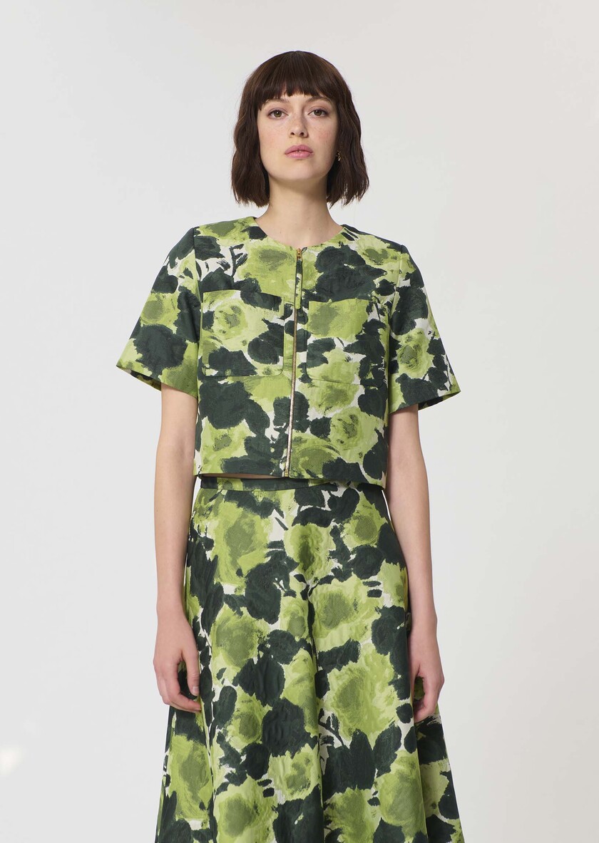 Vilma Jacket ecru floral pattern Craie TARA JARMON US