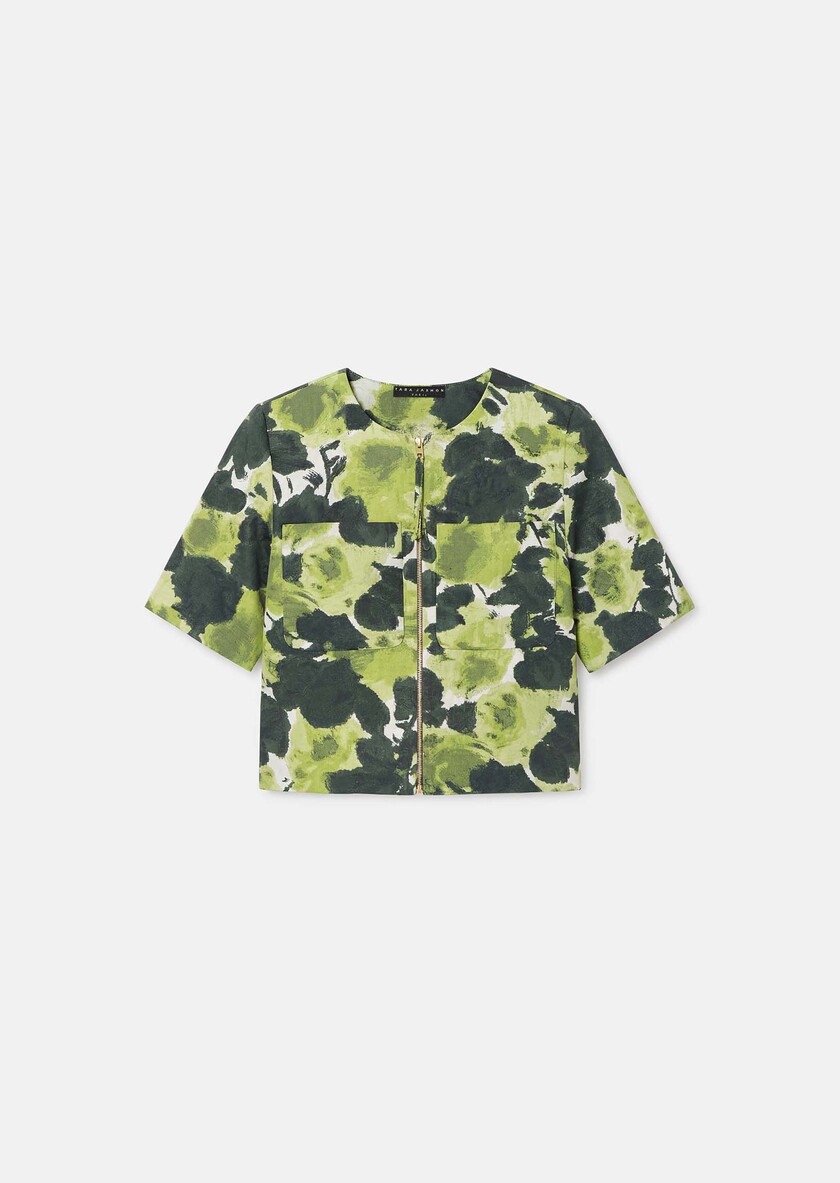 Vilma Jacket ecru floral pattern Craie TARA JARMON US