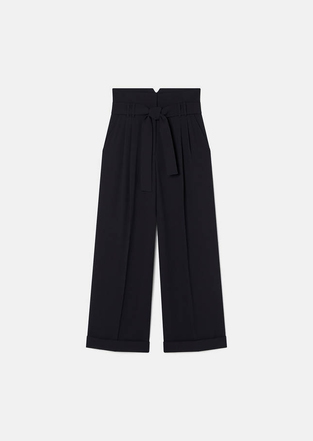 Pia Pants midnight blue in fluid crepe Night TARA JARMON US