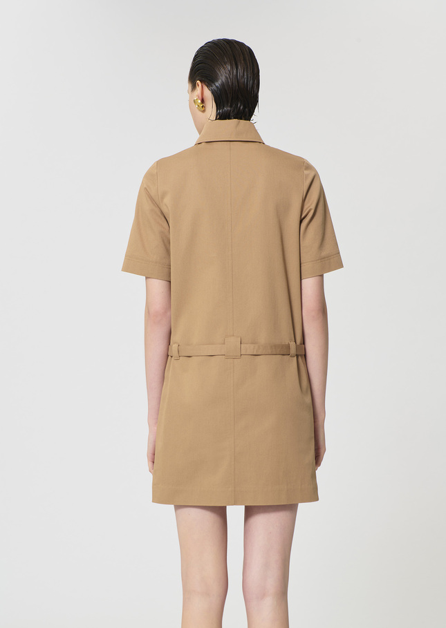 Rivy Dress beige cotton garbardine Miel TARA JARMON US
