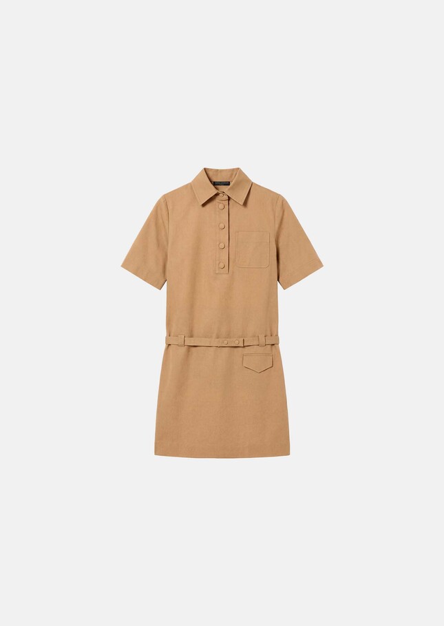 Rivy Dress beige cotton garbardine Miel TARA JARMON US