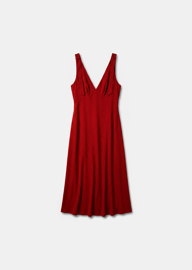 Romancia Dress red in fluid crepe Cerise TARA JARMON US