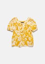 Capucine Shirt yellow floral print poplin Mimosa TARA JARMON US