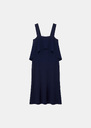 Rosiane dress midnight blue in fluid crepe Night TARA JARMON US