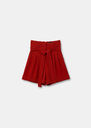 Short Shia red in fluid crepe Cerise TARA JARMON US