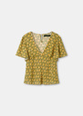 Top Tobias green printed leaves Pomme TARA JARMON US