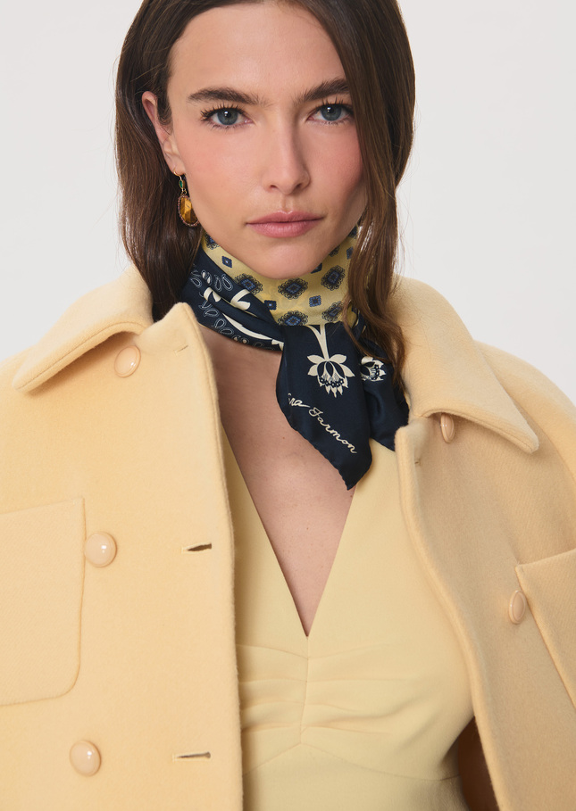 Ellie's scarf printed vanilla square Vanilla TARA JARMON US
