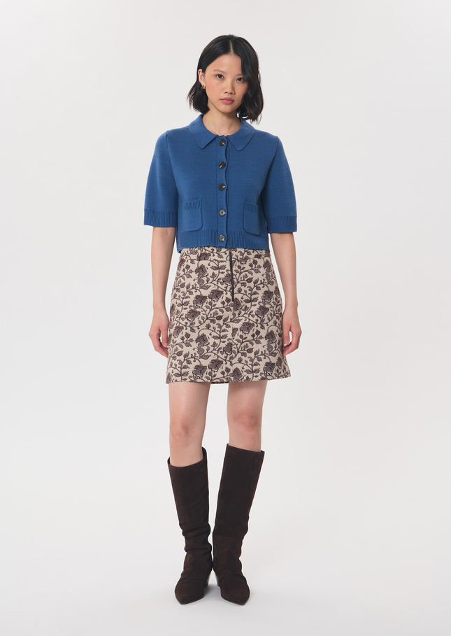 Genny Vest with contrasting collar Denim TARA JARMON US