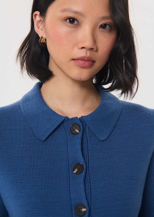 Genny Vest with contrasting collar Denim TARA JARMON US