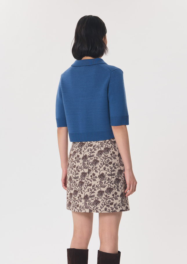 Genny Vest with contrasting collar Denim TARA JARMON US