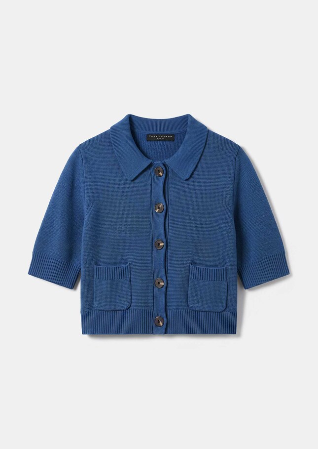 Genny Vest with contrasting collar Denim TARA JARMON US