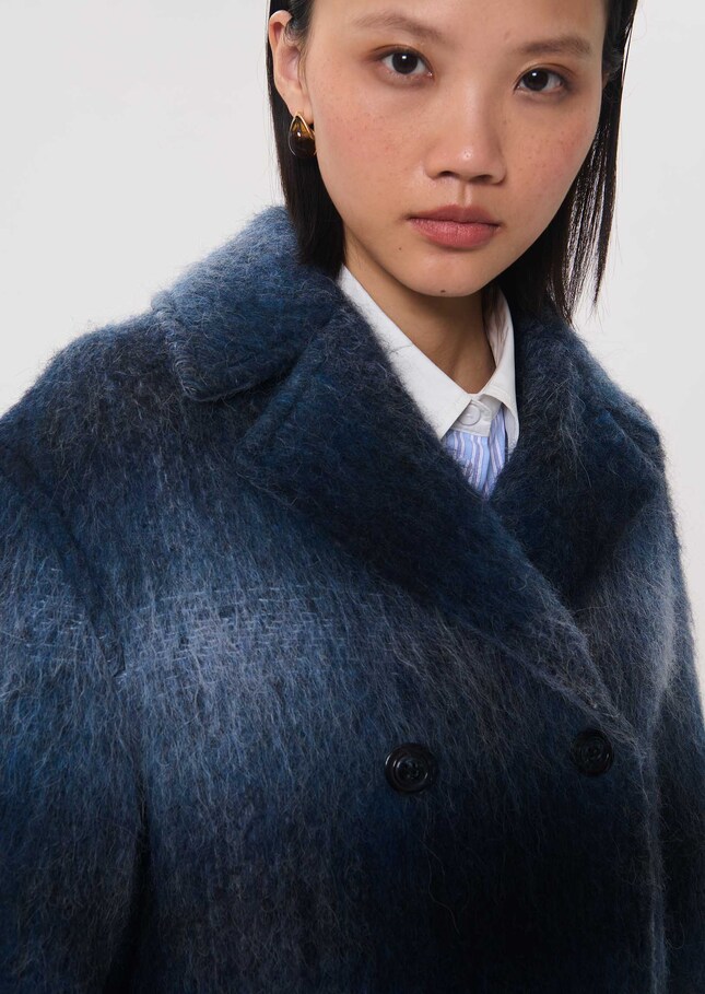 Marcelle coat long navy blue checkered Night TARA JARMON US