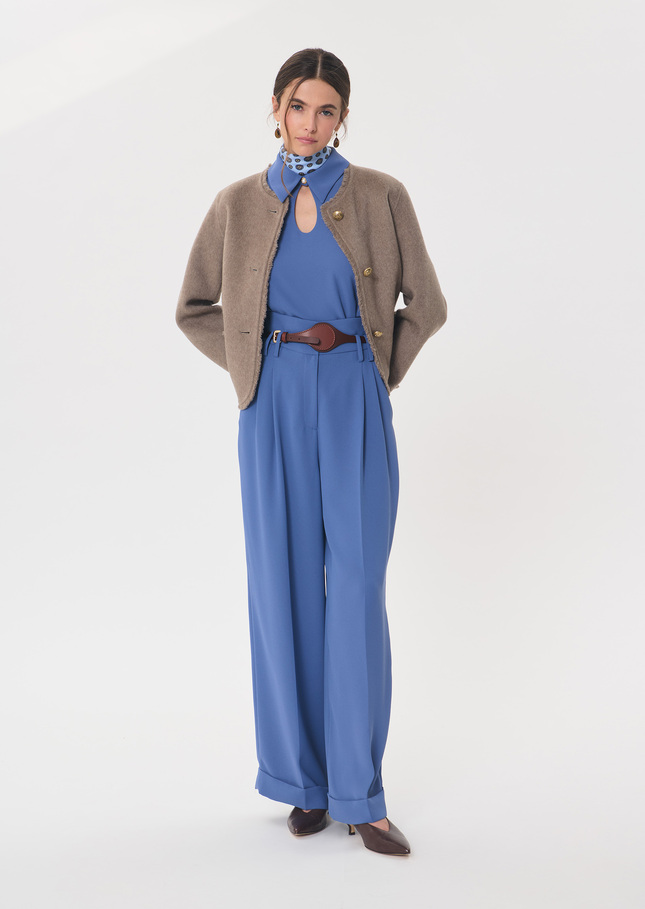 Pia Pants flowing blue belted Denim TARA JARMON US
