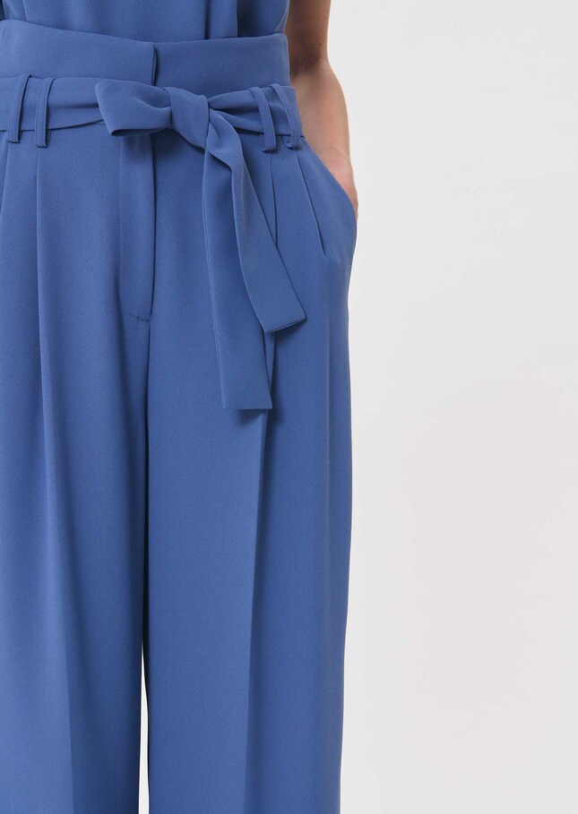 Pia Pants flowing blue belted Denim TARA JARMON US