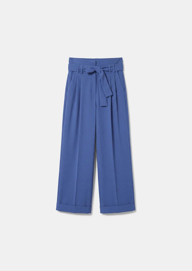 Pia Pants flowing blue belted Denim TARA JARMON US