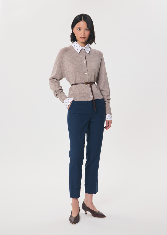Philippa trousers navy blue straight cut Denim TARA JARMON US