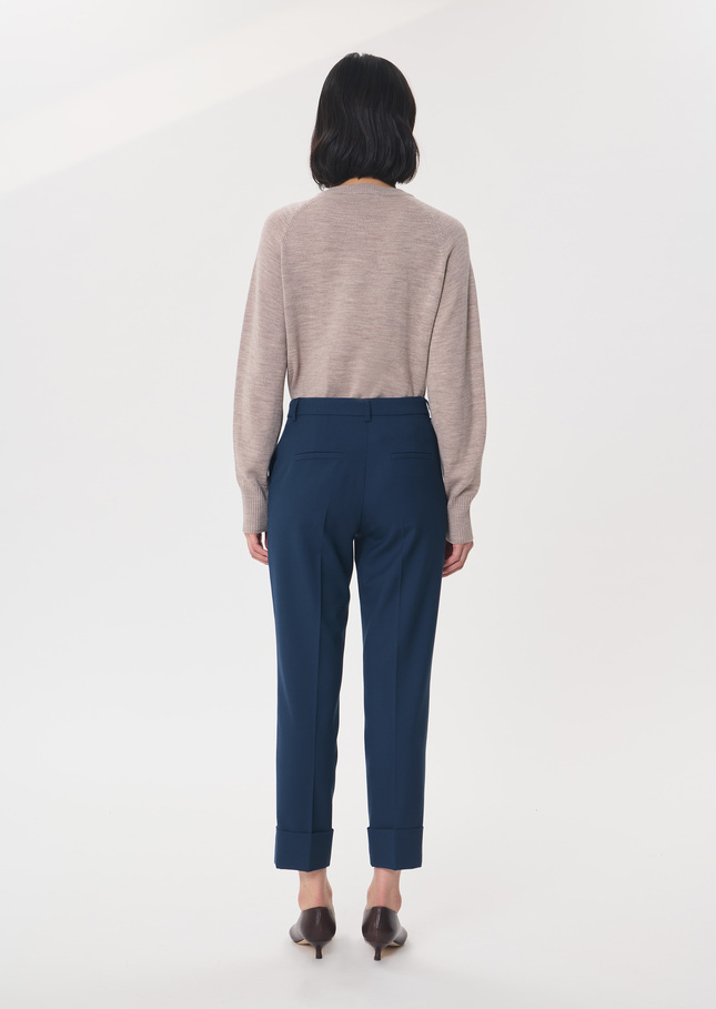 Philippa trousers navy blue straight cut Denim TARA JARMON US