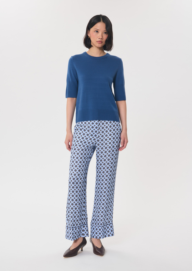 Paoline sweater blue short-sleeved Denim TARA JARMON US