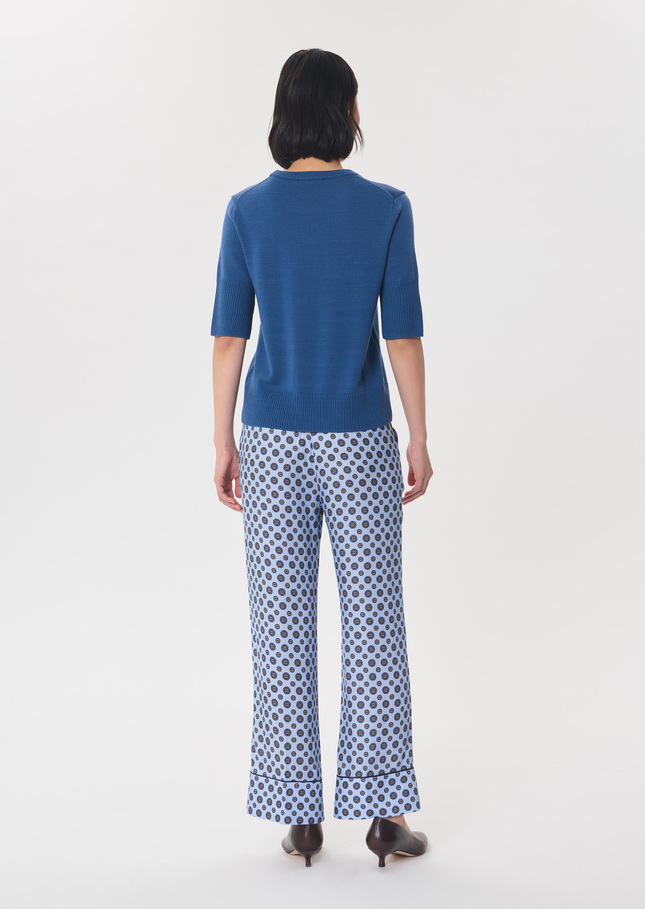 Paoline sweater blue short-sleeved Denim TARA JARMON US
