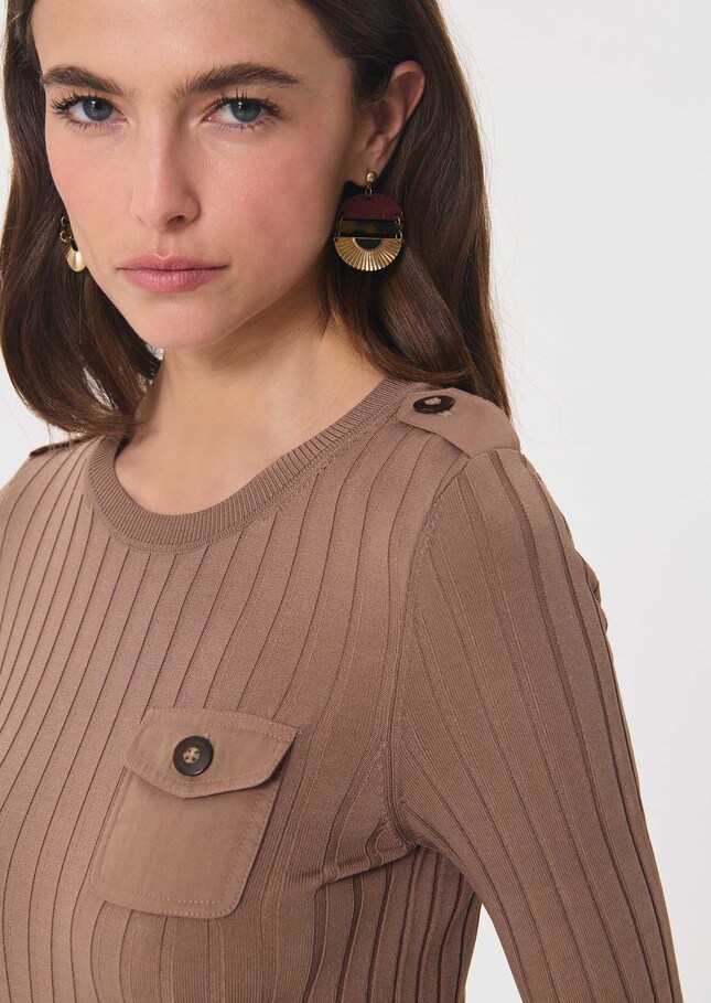 Prisca sweater caramel pockets Caramel TARA JARMON US