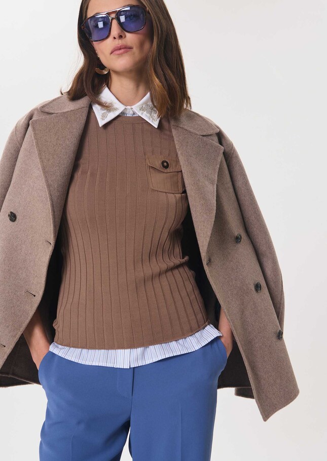 Prisca sweater caramel pockets Caramel TARA JARMON US