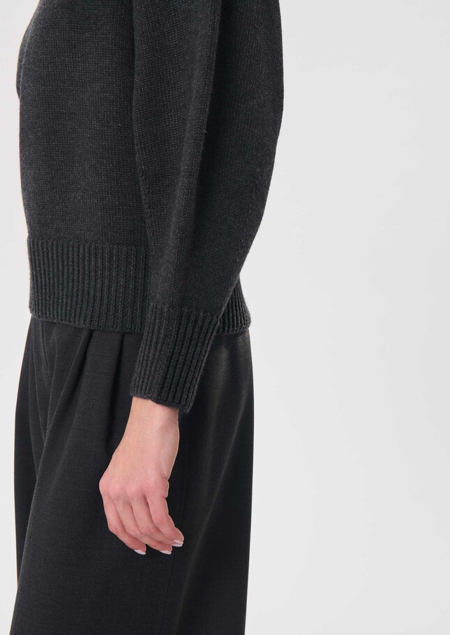 Polyn sweater heather grey balloon sleeves Gray grey TARA JARMON US