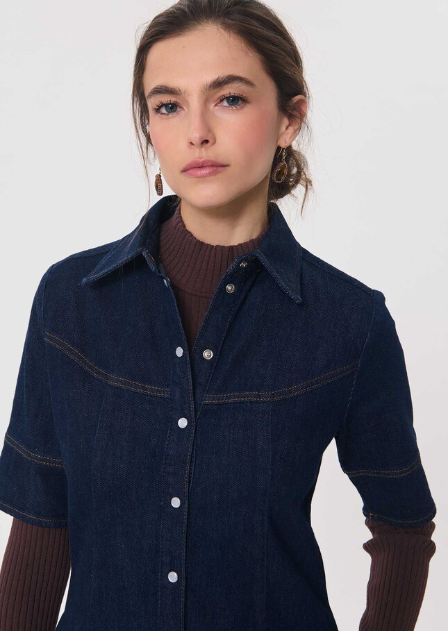 Ritchie dress raw buttoned denim Brut TARA JARMON US