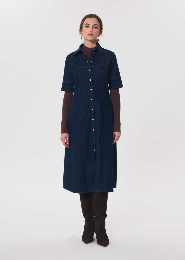 Ritchie dress raw buttoned denim Brut TARA JARMON US