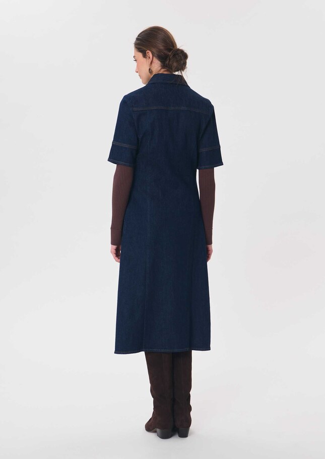 Ritchie dress raw buttoned denim Brut TARA JARMON US