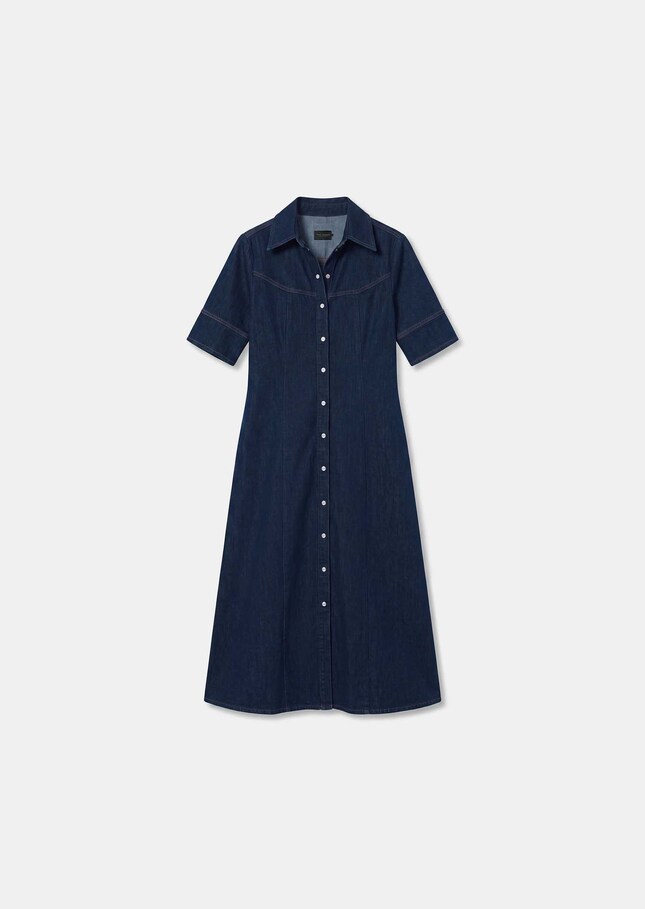 Ritchie dress raw buttoned denim Brut TARA JARMON US