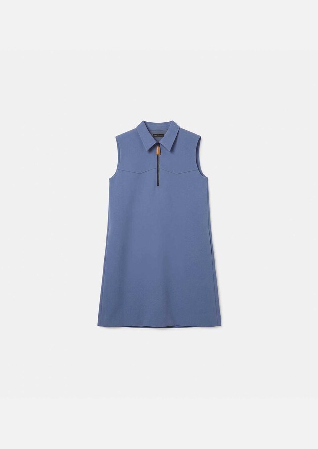 Riffi Dress short blue dress with contrasting collar Denim TARA JARMON US