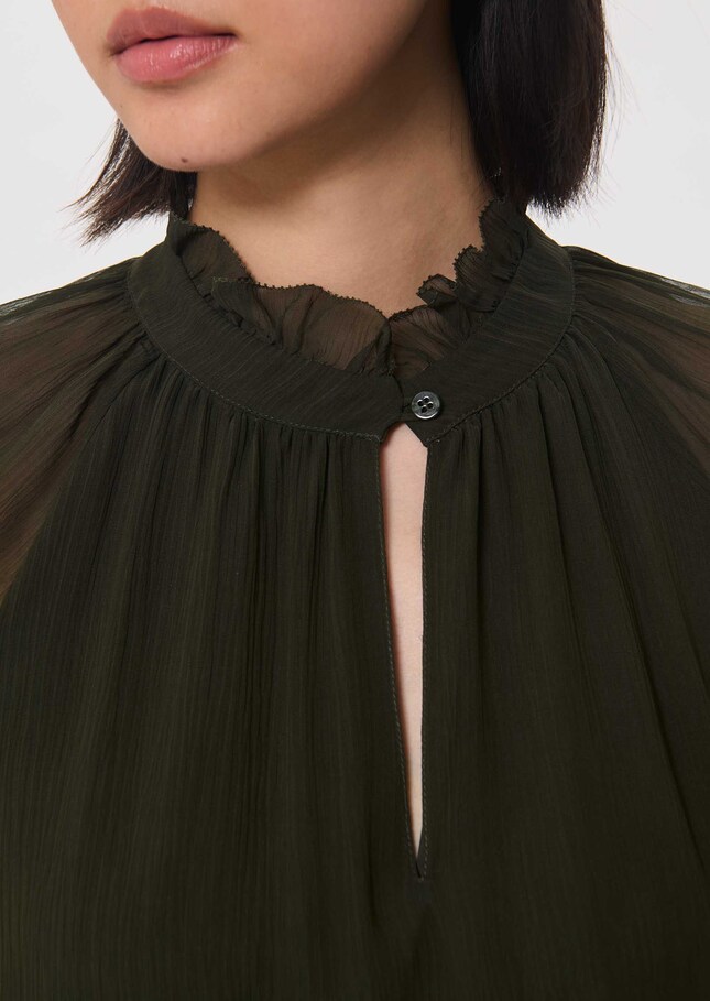 Romana dress long khaki dress with tie collar Khaki TARA JARMON US