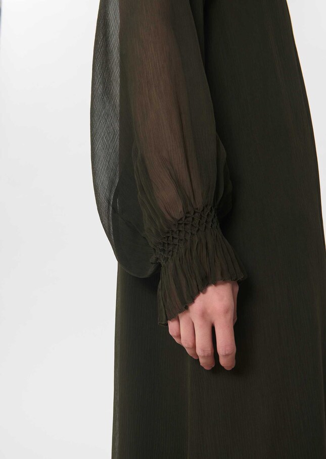 Romana dress long khaki dress with tie collar Khaki TARA JARMON US