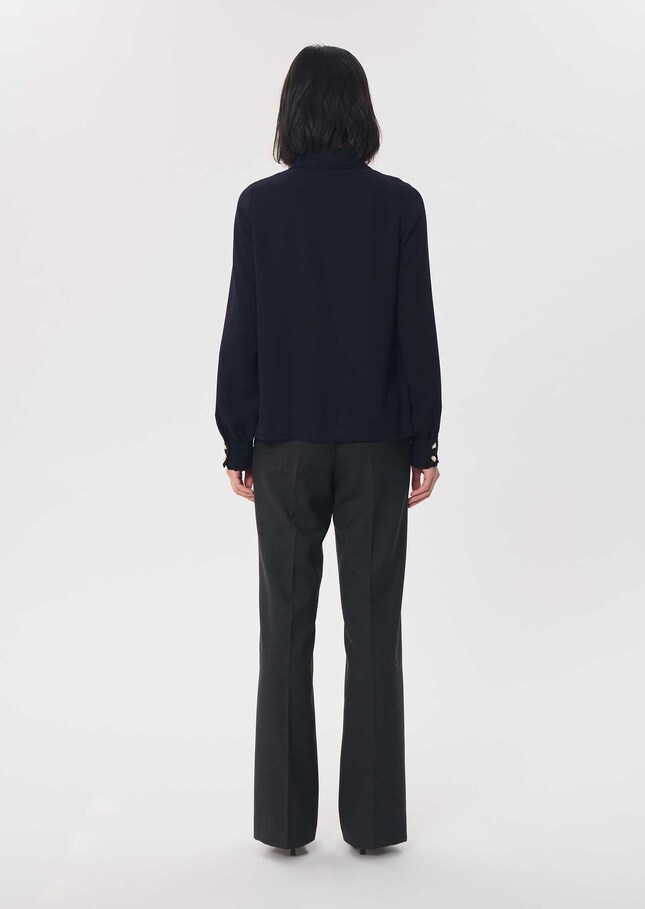 Top Tessy midnight blue with embroidered collar Night TARA JARMON US