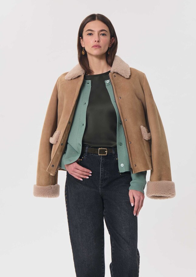 Top Tomina flowing khaki long-sleeved Khaki TARA JARMON US