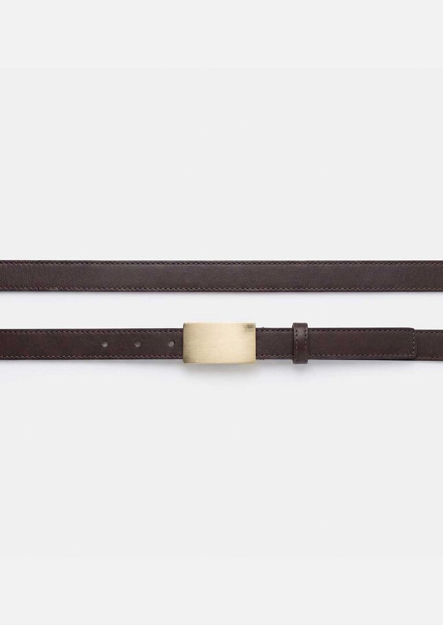 Lison Belt thin brown rectangular loop Tonka TARA JARMON US