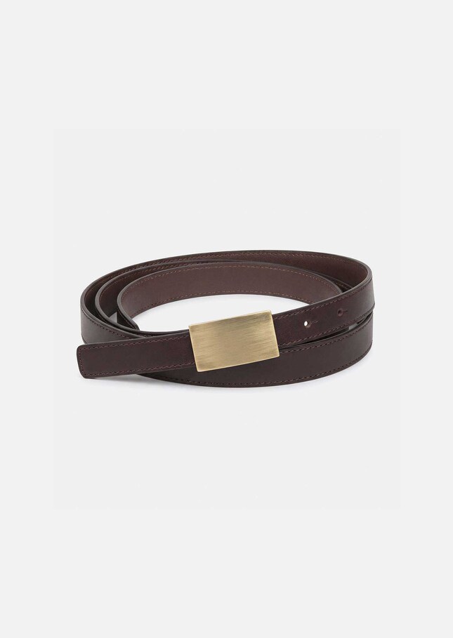 Lison Belt thin brown rectangular loop Tonka TARA JARMON US