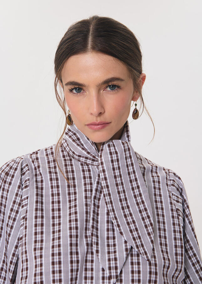 Calyce Shirt Tonka checkered lavallière Tonka TARA JARMON US