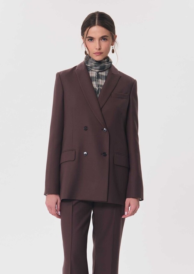 Vassili Jacket Double-breasted brown blazer Tonka TARA JARMON US
