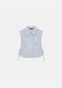 Alex Chest Protector blue striped shirt collar Blue TARA JARMON US