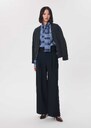 Christiane shirt blue checkered cravat Night TARA JARMON US