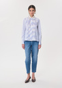 Carmen shirt sky blue and white striped White TARA JARMON US