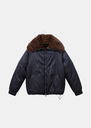 David down jacket navy blue with a high collar Night TARA JARMON US