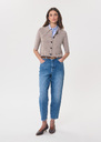 Genny Vest with contrasting collar Nut brown TARA JARMON US