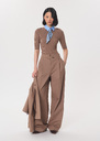 Polly sweater caramel ribbed short-sleeved Caramel TARA JARMON US